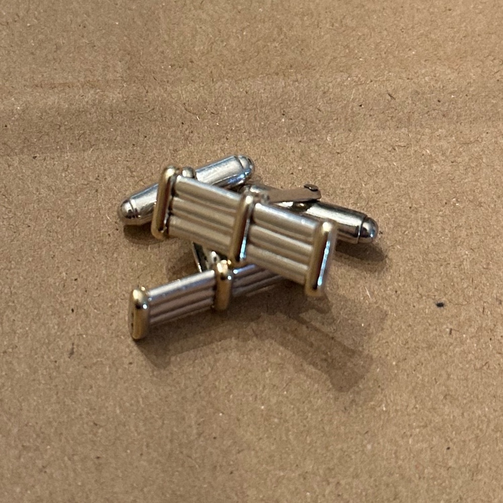 Tiffany & Co Elegant Sterling Silver and Gold Cufflinks